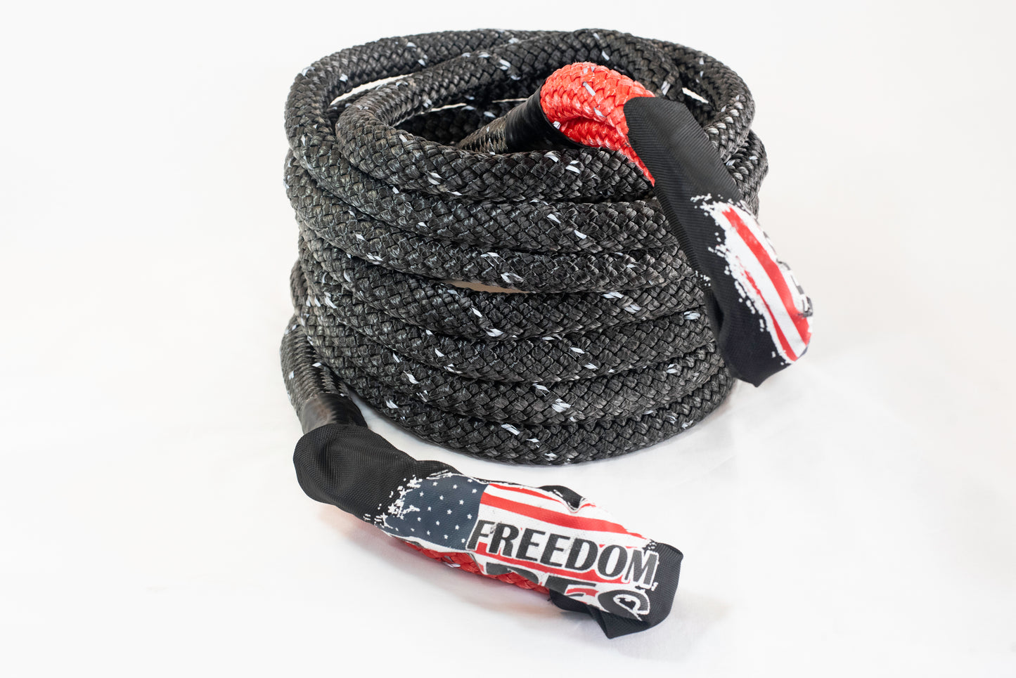 Coiled 1.25â€x30’ black Kinetic Freedom Rope