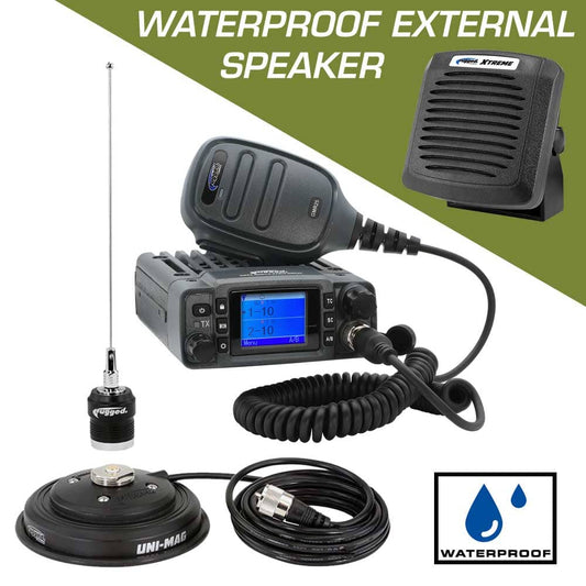 Adventure Radio Kit - GMR25 Waterproof GMRS Mobile Radio Kit and External Speaker