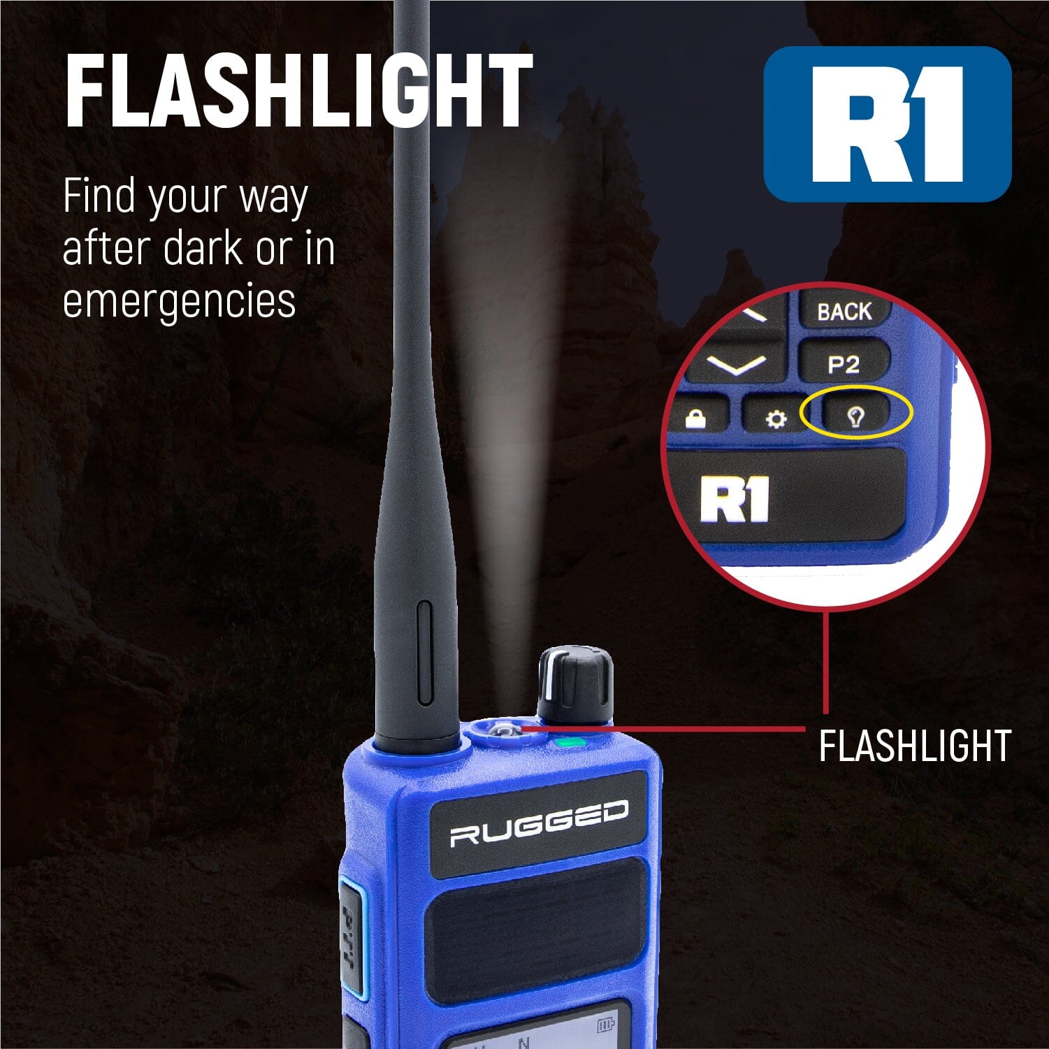 BUNDLE - R1 Handheld Radio with Long Range Antenna and High Capacity Battery