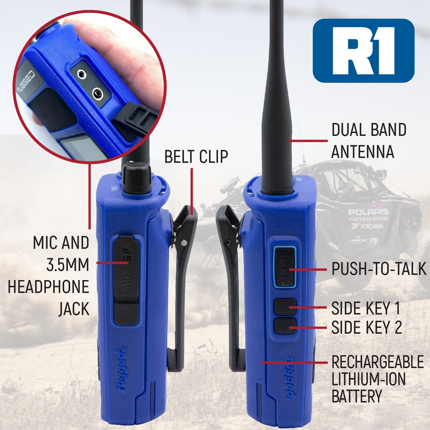 Bundle - Rugged R1 Business Band Handheld with Hand Mic