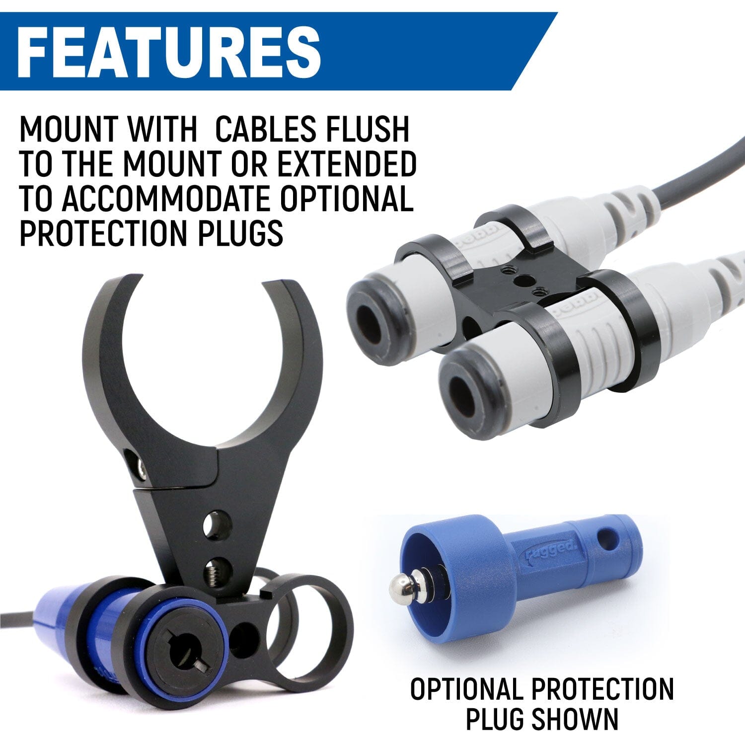 Dual Headset or Helmet Jack - Bar Mount