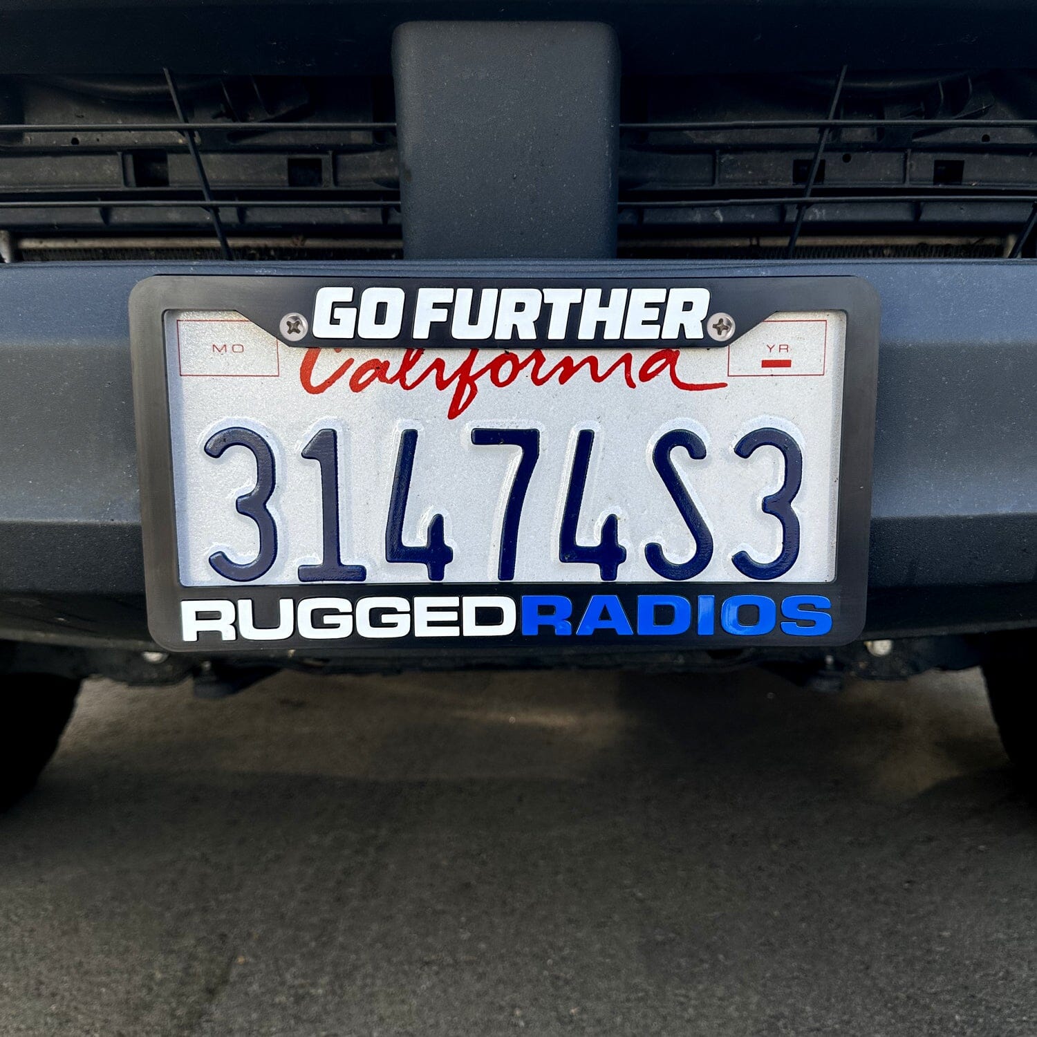 Go Further Rugged Radios License Plate Frames for Cars, Trucks, and Motorcycles