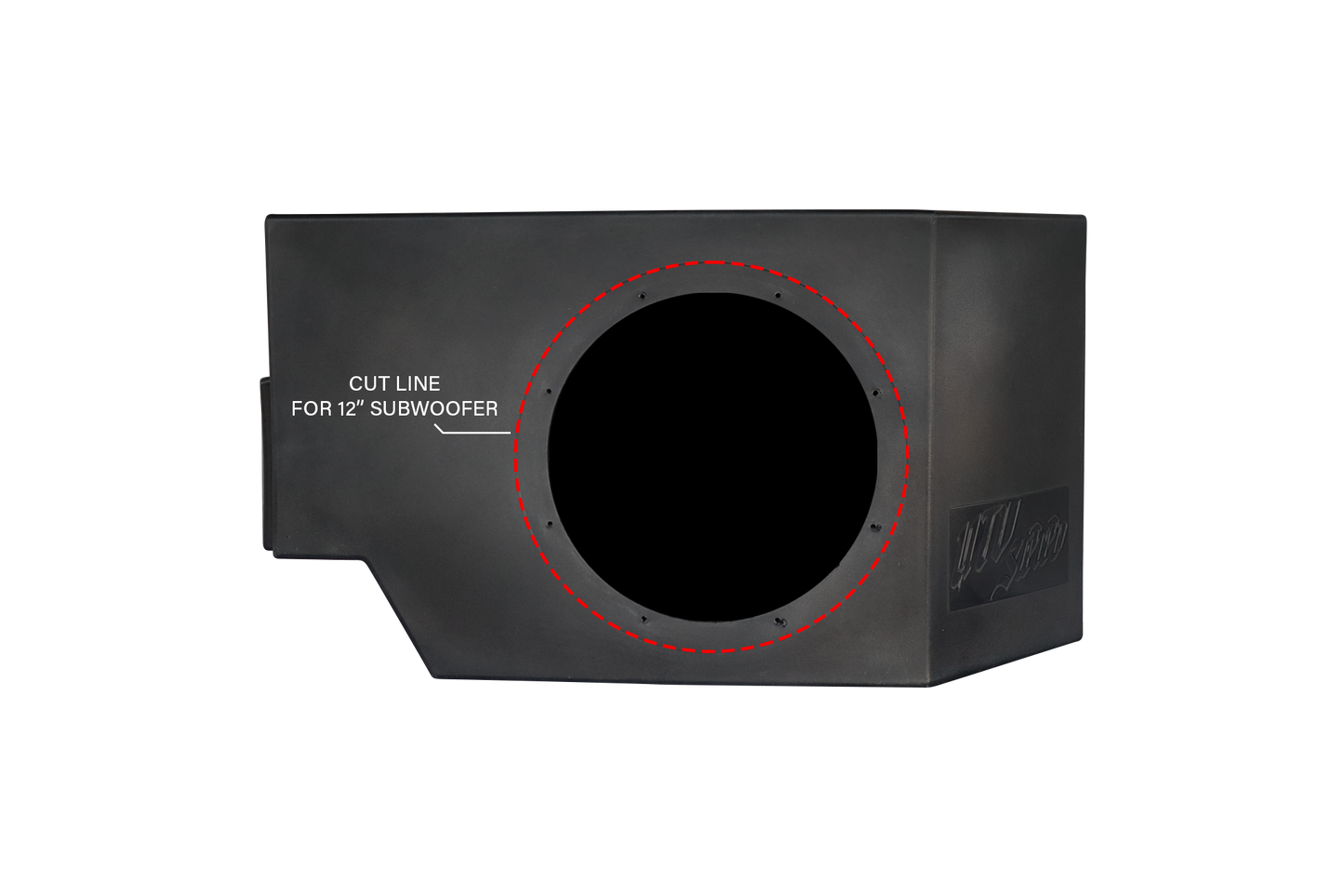 Can-Am® Defender Vented 10" Passenger Subwoofer Enclosure Unloaded | UTVS-DEF-VENC-UNDRST-PASS